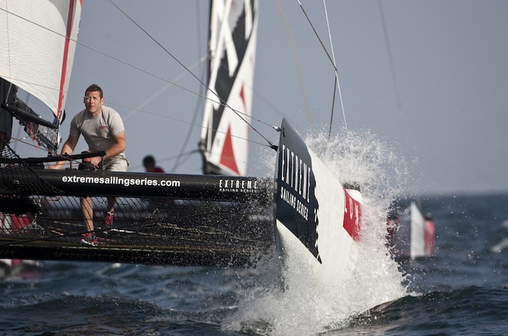 Extreme Sailing Series 2011. Leg 1. Muscat. Oman<br />
Pictures of the Lunna Rossa EX40 catamaran in action during a practice day. © Lloyd Images http://lloydimagesgallery.photoshelter.com/